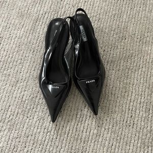Prada black kitten heels